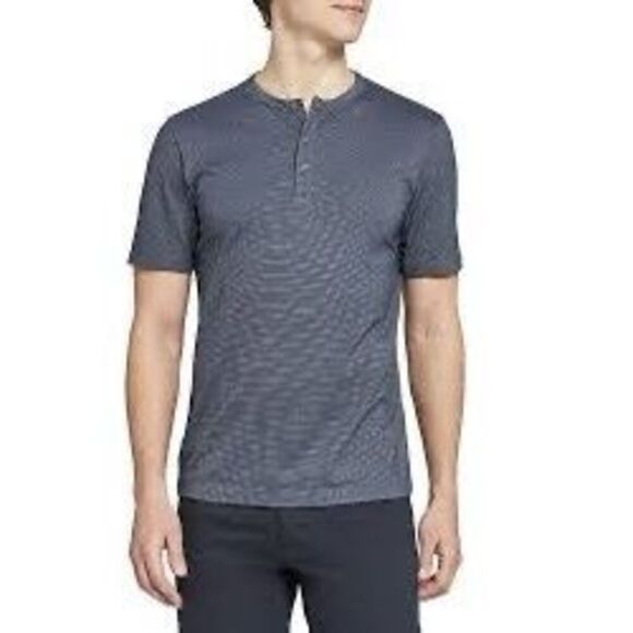 Theory Essential Henley SS Gamma Jacquard Sz L - Picture 1 of 10
